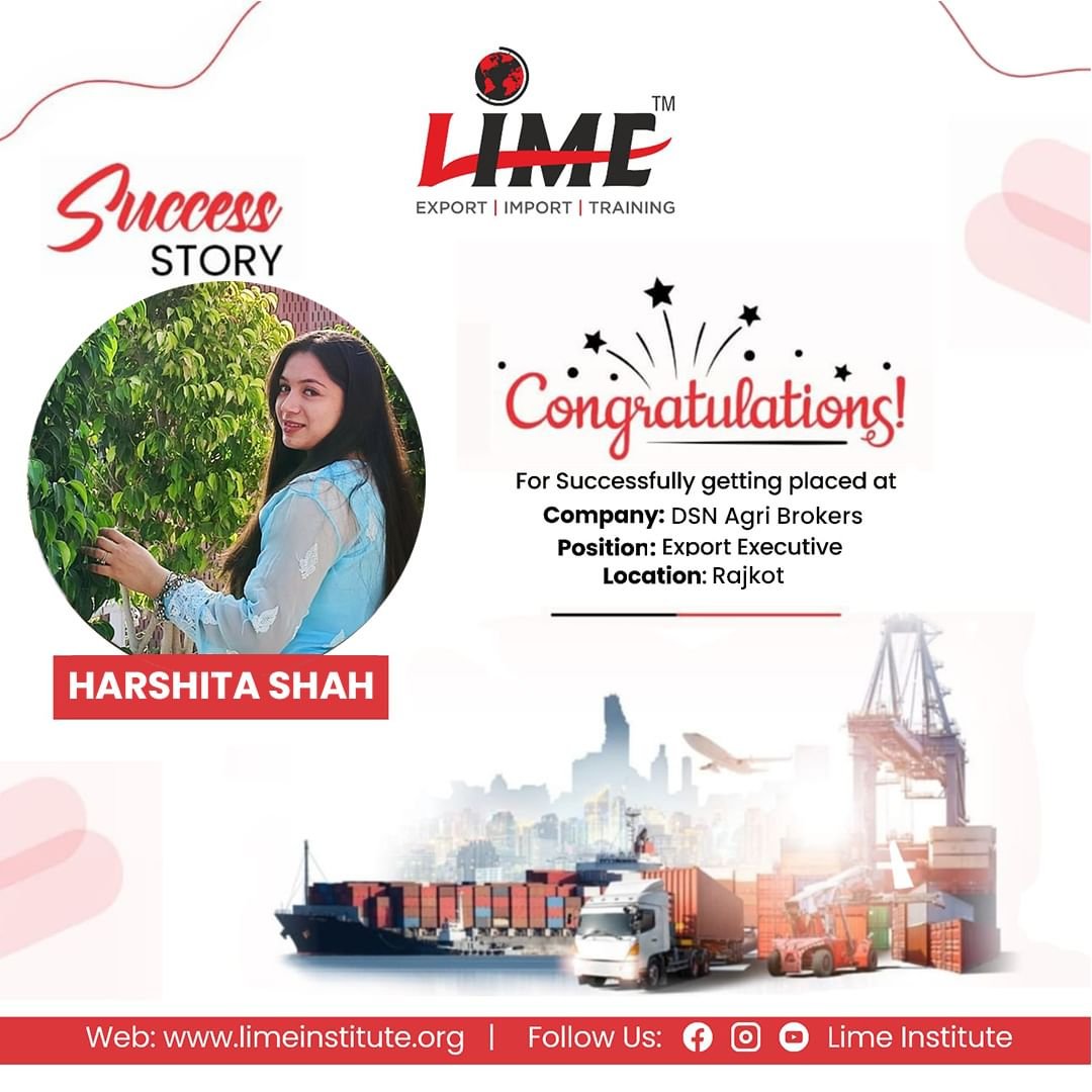 Celebrating HARSHITA SHAH remarkable Export Success