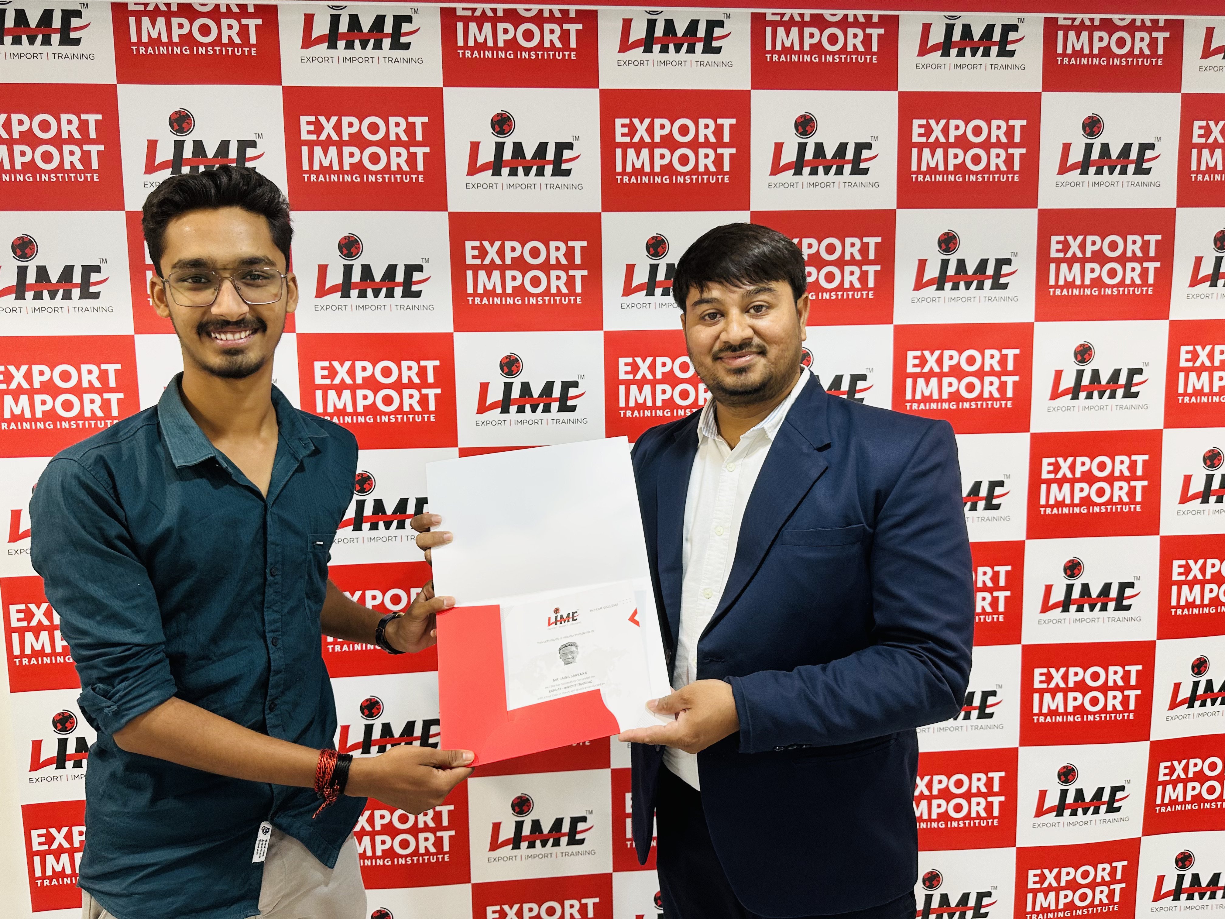 Celebrating Jainil Sarvaiya's remarkable Export Success