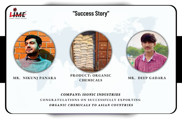OUR STUDENTS NIKUNJ AND DEEP HAS  EXPORT SUCCESSFULLY  CHEMICAL PRODUCT TO ASIAN COUNTRIES